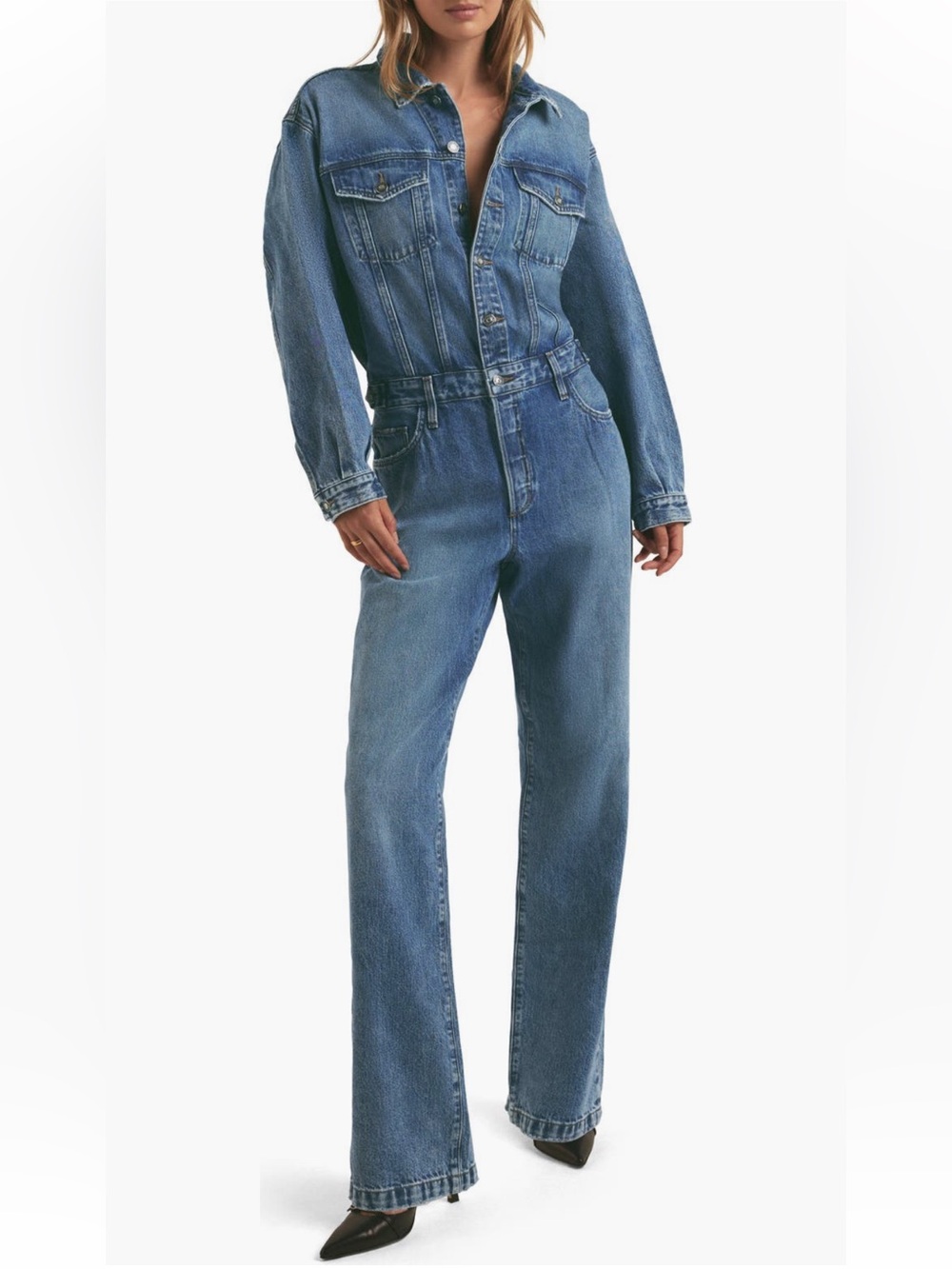 Favorite Daughter The Epic Denim Jumpsuit Size L